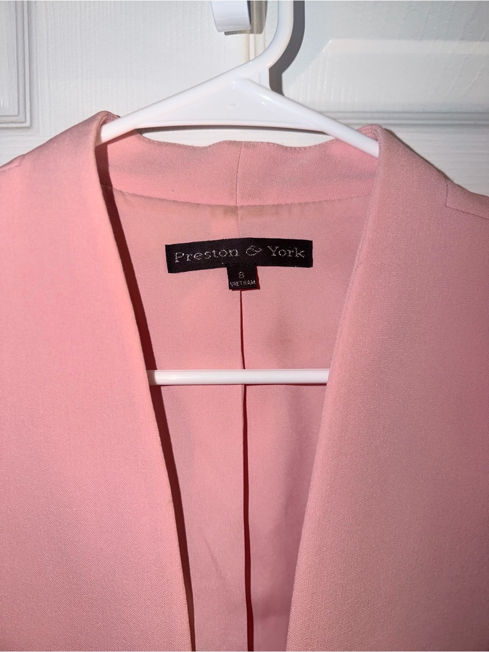 Preston & York Soft Pink Open-Front Blazer